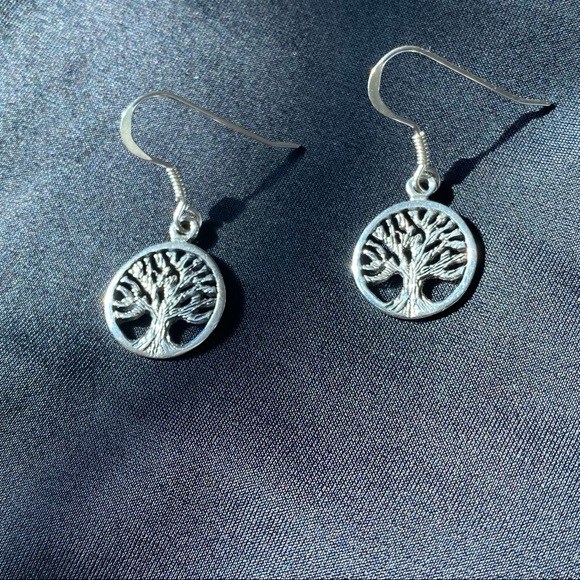 New Sterling Silver Tree of Life Earrings Stamped 925 - Picture 5 of 9